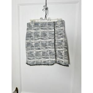 Max Studio Tweed Fringe Pull On Preppy Gossip Girl Mini Skirt Women's Small